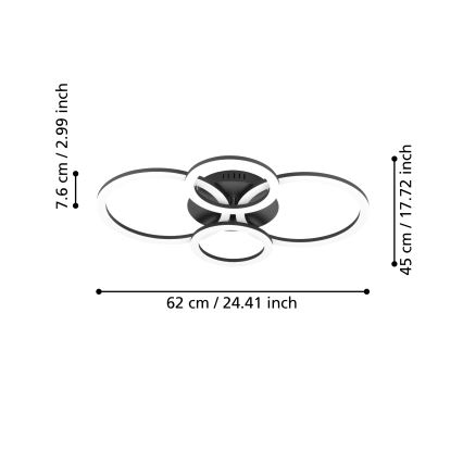 Eglo - LED Stmievateľné stropné svietidlo LED/41W/230V