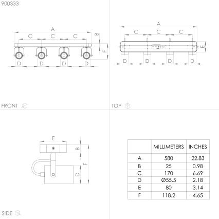 Eglo - LED Bodové svietidlo 4xGU10/3W/230V