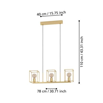 Eglo - Luster na lanku 3xE27/40W/230V