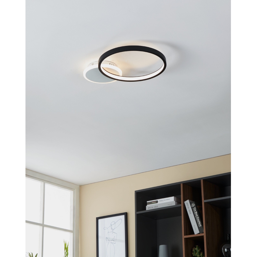 Eglo - LED Stmievateľné stropné svietidlo LED/15W/230V čierna + diaľkové ovládanie