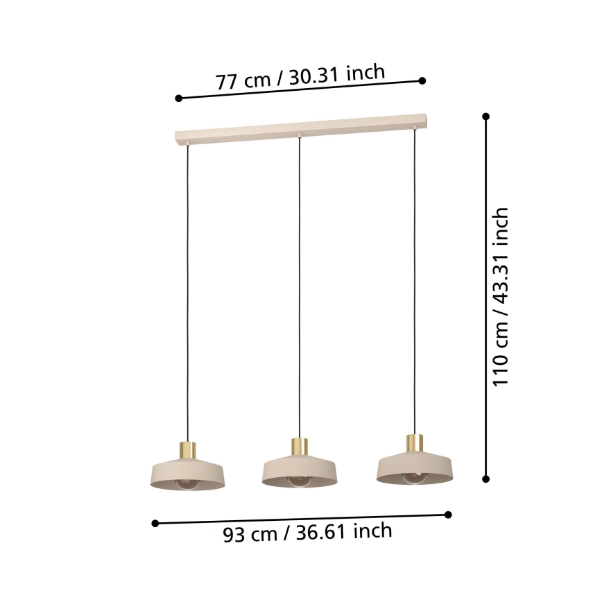 Eglo - Luster na lanku 3xE27/40W/230V