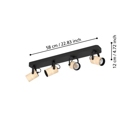 Eglo - LED Bodové svietidlo 4xGU10/3W/230V