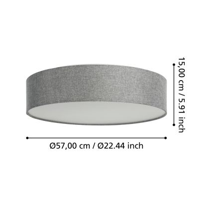 Eglo - LED RGBW Stmievateľné stropné svietidlo LED/35W/230V 2700-6500K šedá