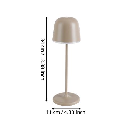 Eglo - LED Stmievateľná vonkajšia nabíjacia lampa LED/2,2W/5V 1800 mAh béžová IP54