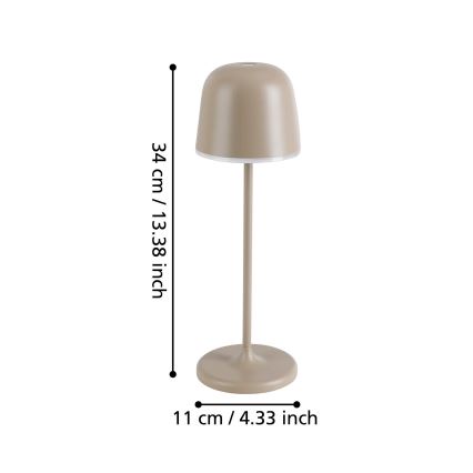 Eglo - LED Stmievateľná vonkajšia nabíjacia lampa LED/2,2W/5V 1800mAh béžová IP54