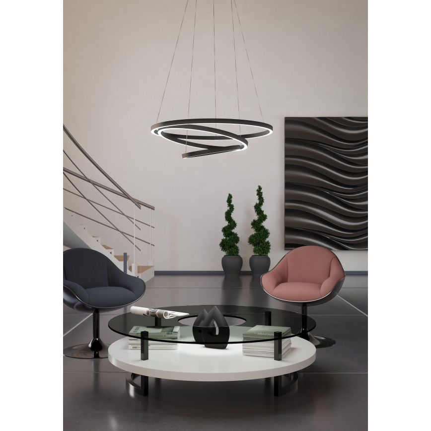Eglo - LED Stmievateľný luster na lanku LED/43,2W/230V čierna