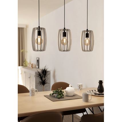 Eglo - Luster na lanku 3xE27/40W/230V krémová