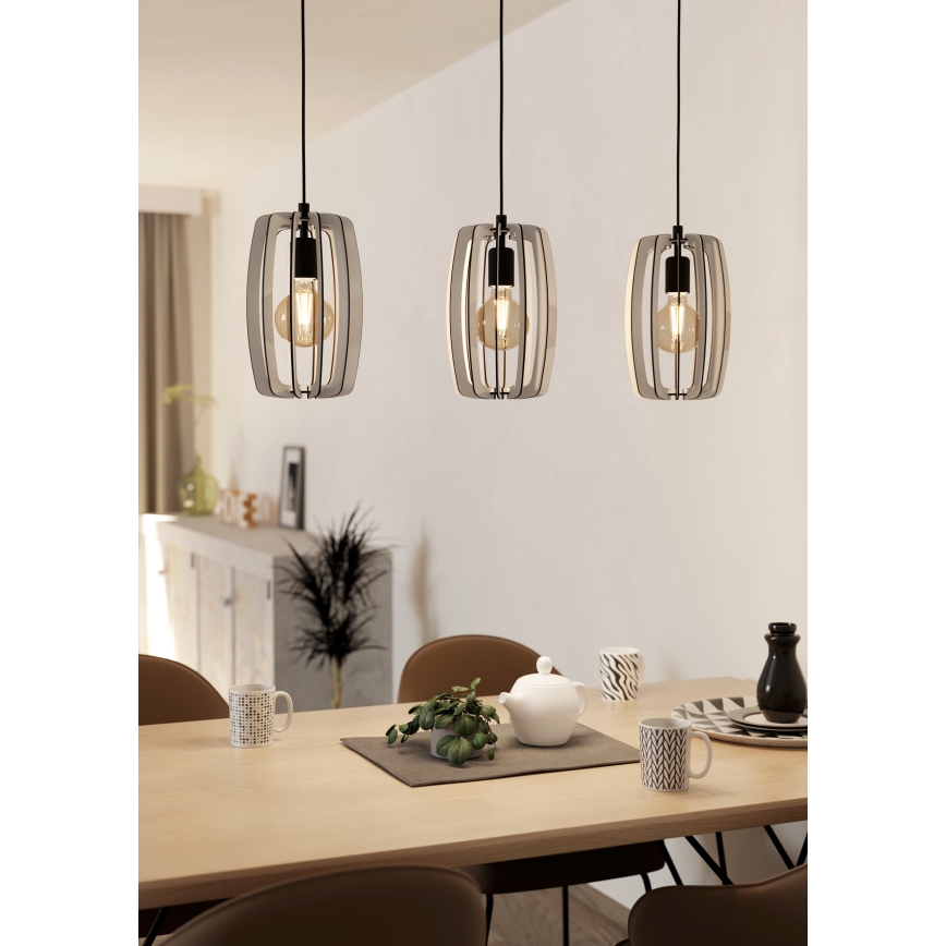 Eglo - Luster na lanku 3xE27/40W/230V krémová