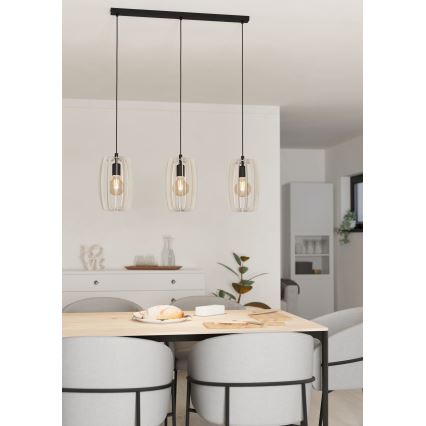 Eglo - Luster na lanku 3xE27/40W/230V krémová