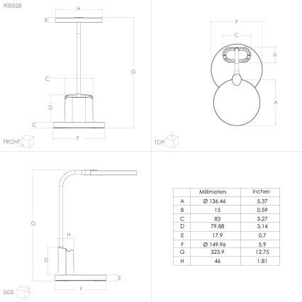 Eglo - LED Stmievateľná stolná lampa LED/2,1W/5V 1500 mAh 3000-6500K čierna