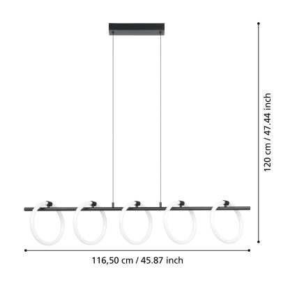 Eglo - LED Luster na lanku 5xLED/7W/230V