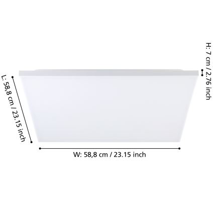 Eglo - LED RGBW Stmievateľné stropné svietidlo LED/31W/230V 3000-6500K + diaľkové ovládanie