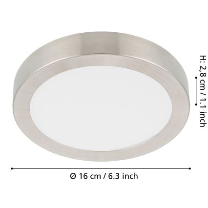 Eglo - LED Stmievateľné stropné svietidlo LED/11W/230V matný chróm