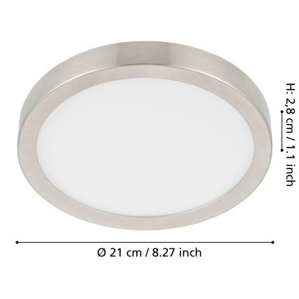 Eglo - LED Stmievateľné stropné svietidlo LED/17W/230V matný chróm