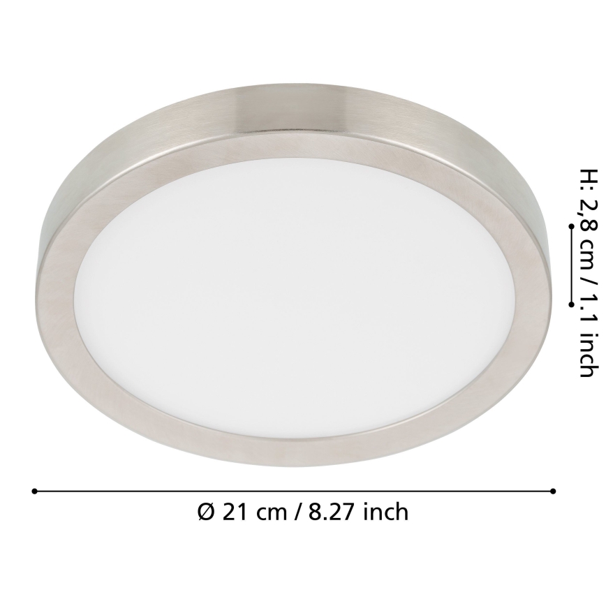 Eglo - LED Stmievateľné stropné svietidlo LED/17W/230V matný chróm