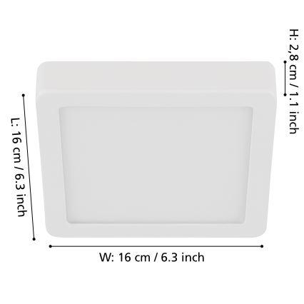 Eglo - LED Stmievateľné stropné svietidlo LED/11W/230V biela