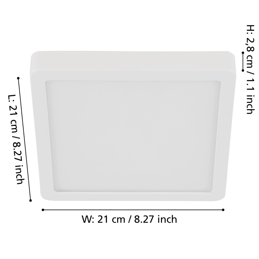 Eglo - LED Stmievateľné stropné svietidlo LED/17W/230V biela