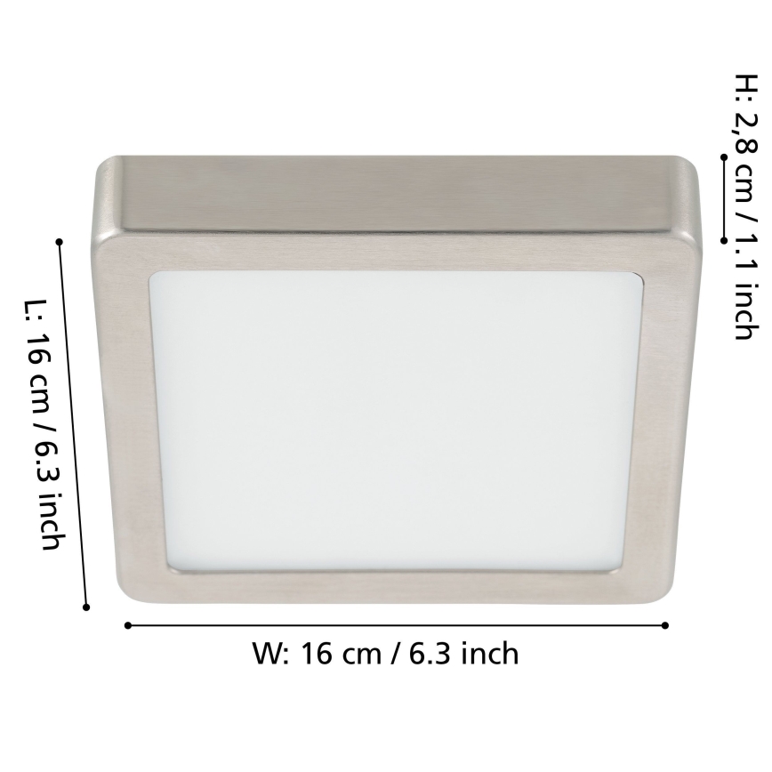 Eglo - LED Stmievateľné stropné svietidlo LED/11W/230V matný chróm