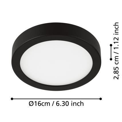 Eglo - LED Kúpeľňové stropné svietidlo LED/11W/230V IP44 čierna