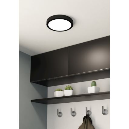 Eglo - LED kúpeľňové stropné svietidlo LED/17W/230V, čierne, IP44, priemer 21 cm
