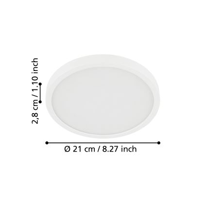 Eglo - LED Kúpeľňové stropné svietidlo LED/17W/230V biela IP44