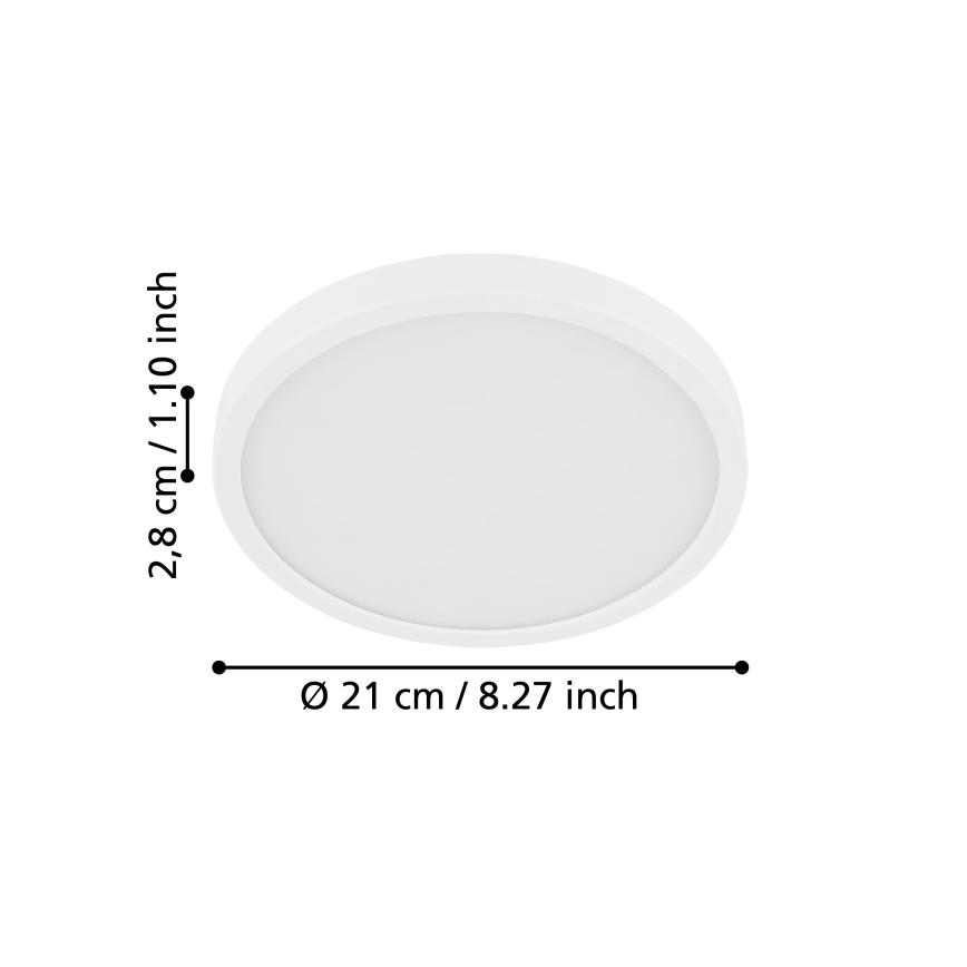 Eglo - LED Kúpeľňové stropné svietidlo LED/17W/230V biela IP44