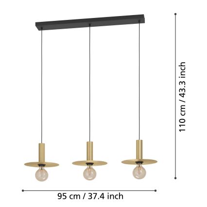 Eglo - Luster na lanku 3xE27/40W/230V