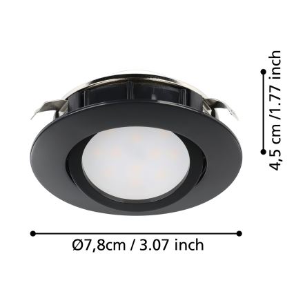 Eglo - SADA 3x LED Stmievateľné podhľadové svietidlo PINEDA LED/5,5W/230V