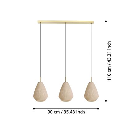 Eglo - Luster na lanku 3xE27/40W/230V