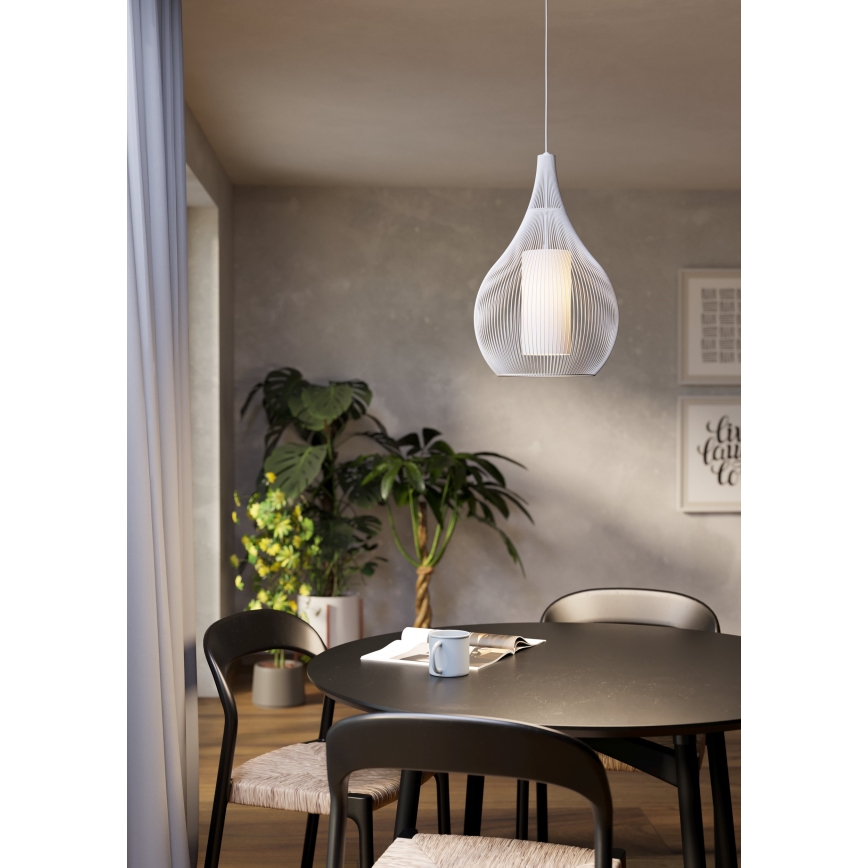 Eglo - Luster na lanku 1xE27/40W/230V biela