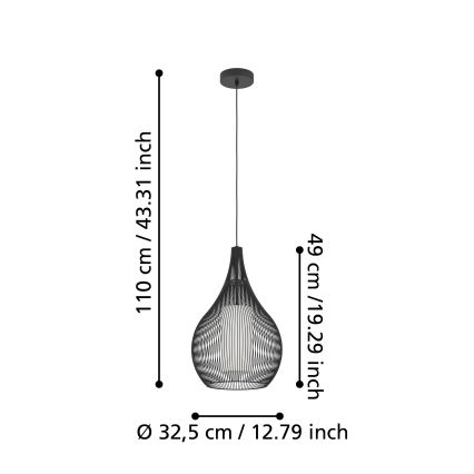 Eglo - Luster na lanku 1xE27/40W/230V biela