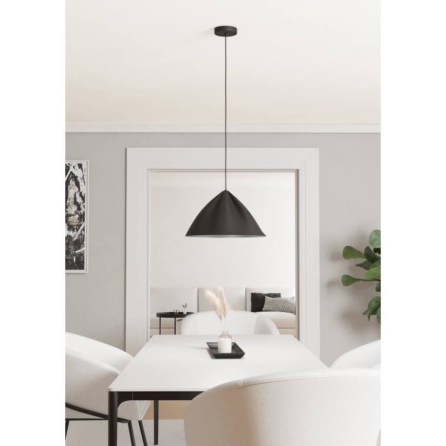 Eglo - Luster na lanku 1xE27/40W/230V čierna