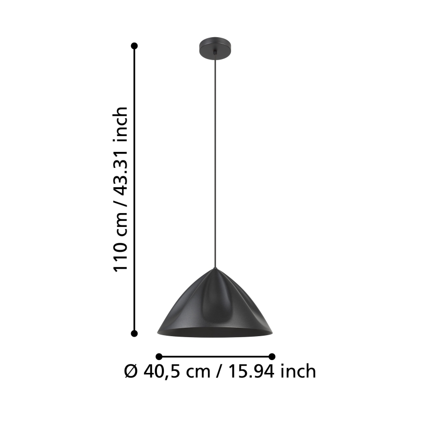 Eglo - Luster na lanku 1xE27/40W/230V čierna