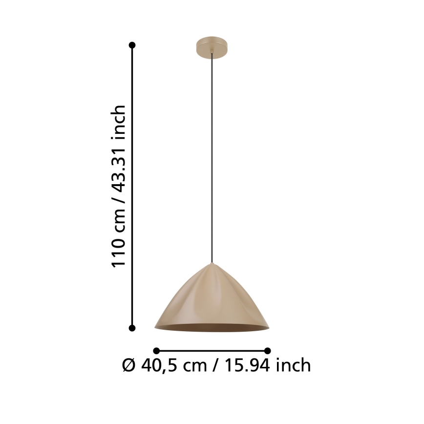 Eglo - Luster na lanku 1xE27/40W/230V krémová