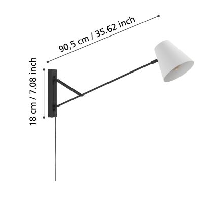 Eglo - Nástenná lampa 1xE27/40W/230V