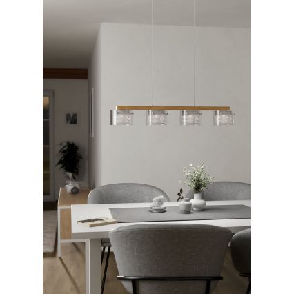 Eglo - LED RGBW Stmievateľný luster na lanku 4xLED/3,7W/230V 2700-6500K