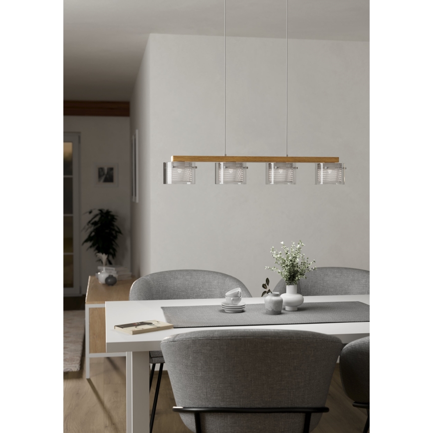 Eglo - LED RGBW Stmievateľný luster na lanku 4xLED/3,7W/230V 2700-6500K