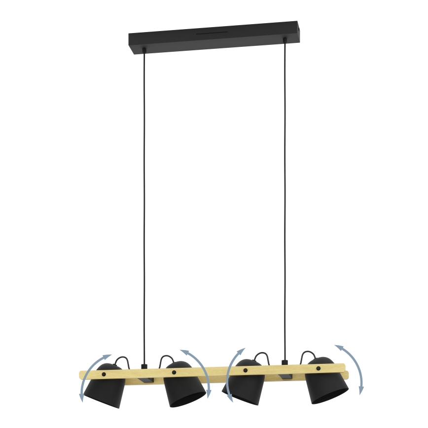 Eglo - LED RGBW Stmievateľný luster na lanku 4xLED/3,7W/230V 2700-6500K
