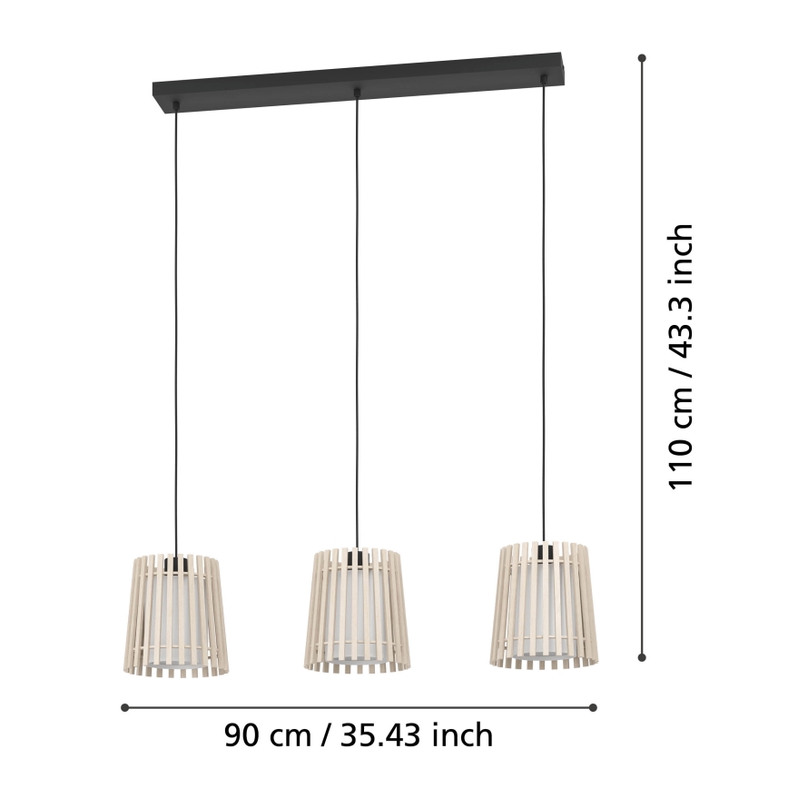 Eglo - Luster na lanku 3xE27/25W/230V