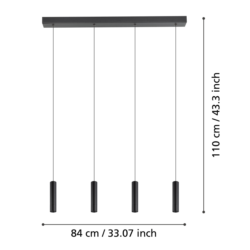 Eglo - LED Stmievateľný luster na lanku 4xLED/5,4W/230V