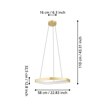 Eglo - LED Stmievateľný luster na lanku LED/25,2W/230V