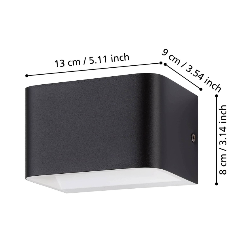 Eglo - LED Nástenné svietidlo LED/6W/230V 3000K čierna