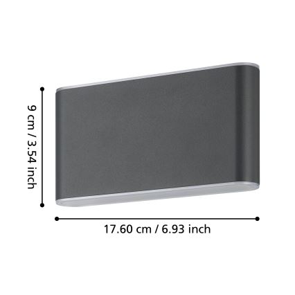 Eglo - LED Vonkajšie nástenné svietidlo 2xLED/5,8W/230V 3000/4000/6500K IP65