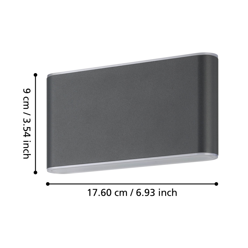 Eglo - LED Vonkajšie nástenné svietidlo 2xLED/5,8W/230V 3000/4000/6500K IP65