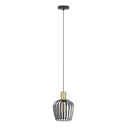 Eglo - Luster na lanku 1xE27/40W/230V čierna/zlatá