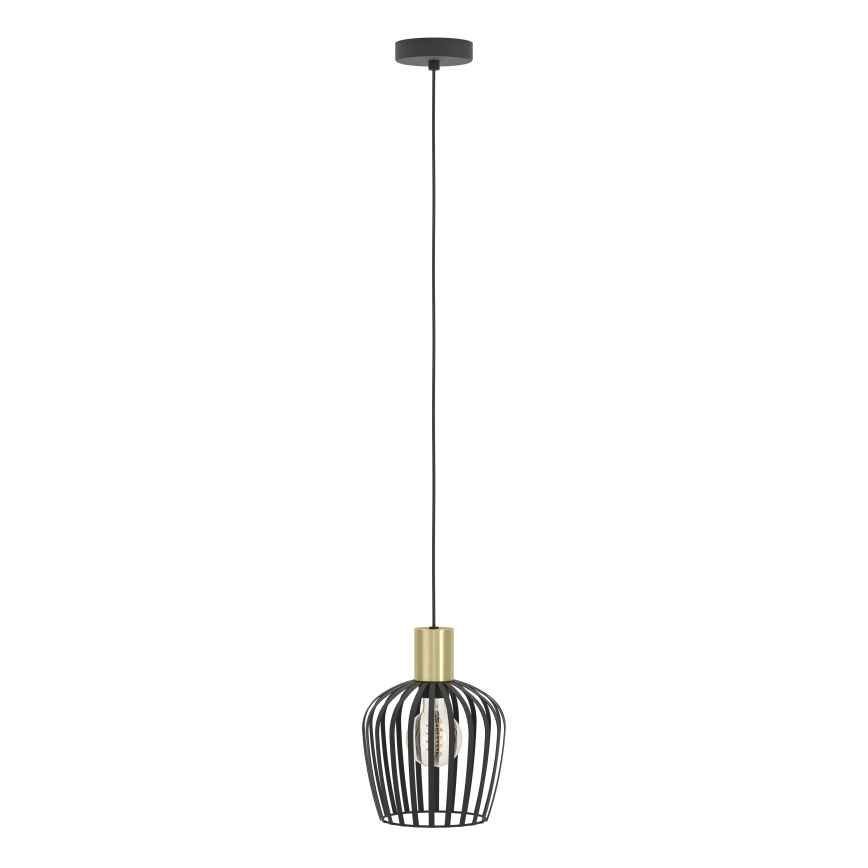 Eglo - Luster na lanku 1xE27/40W/230V čierna/zlatá