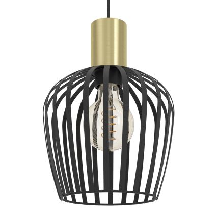 Eglo - Luster na lanku 1xE27/40W/230V čierna/zlatá
