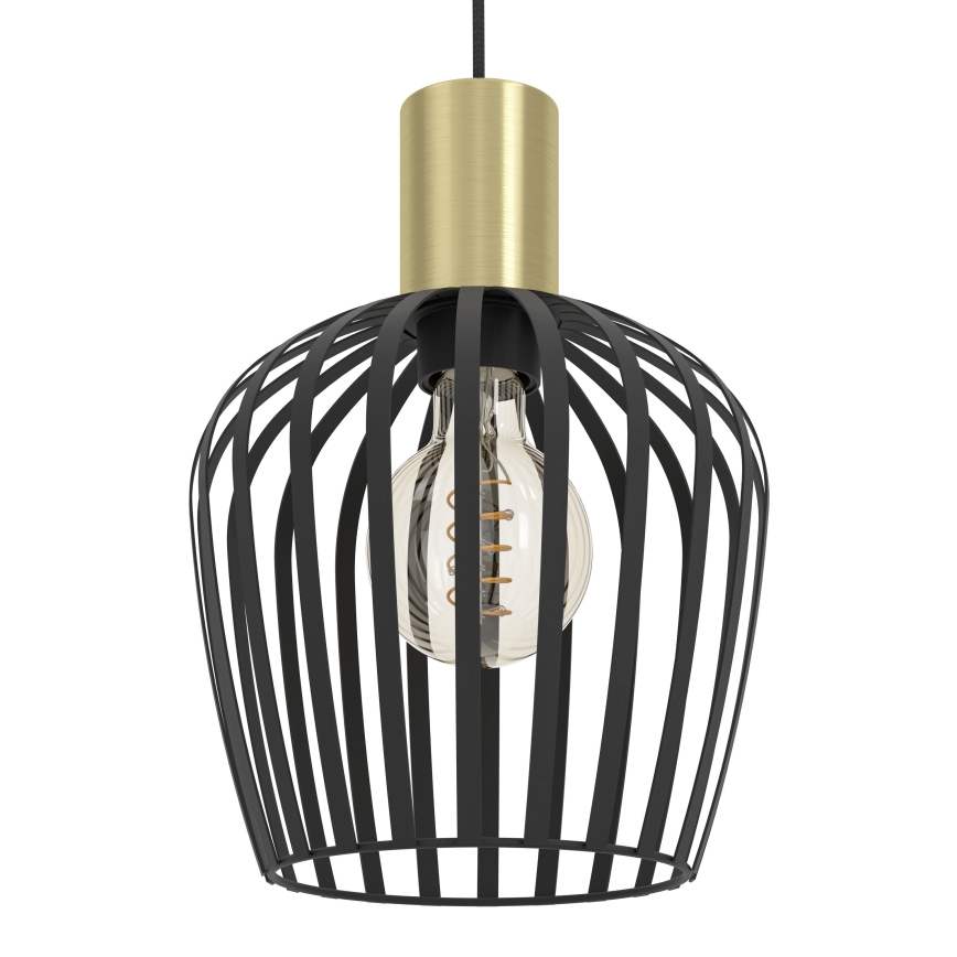 Eglo - Luster na lanku 1xE27/40W/230V čierna/zlatá