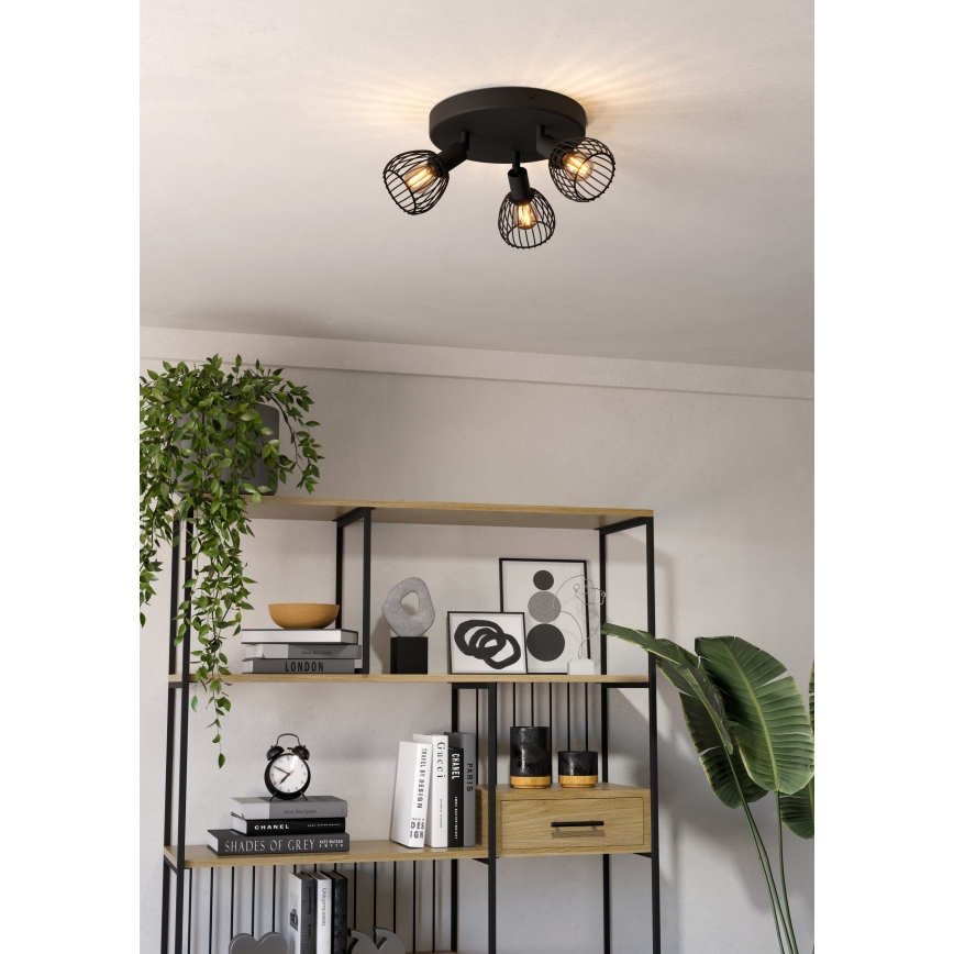 Eglo - Bodové svietidlo 3xE14/40W/230V čierna