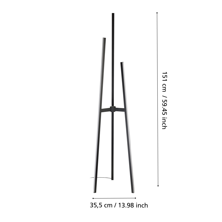 Eglo - LED stojacia lampa LED/30W/230V čierna